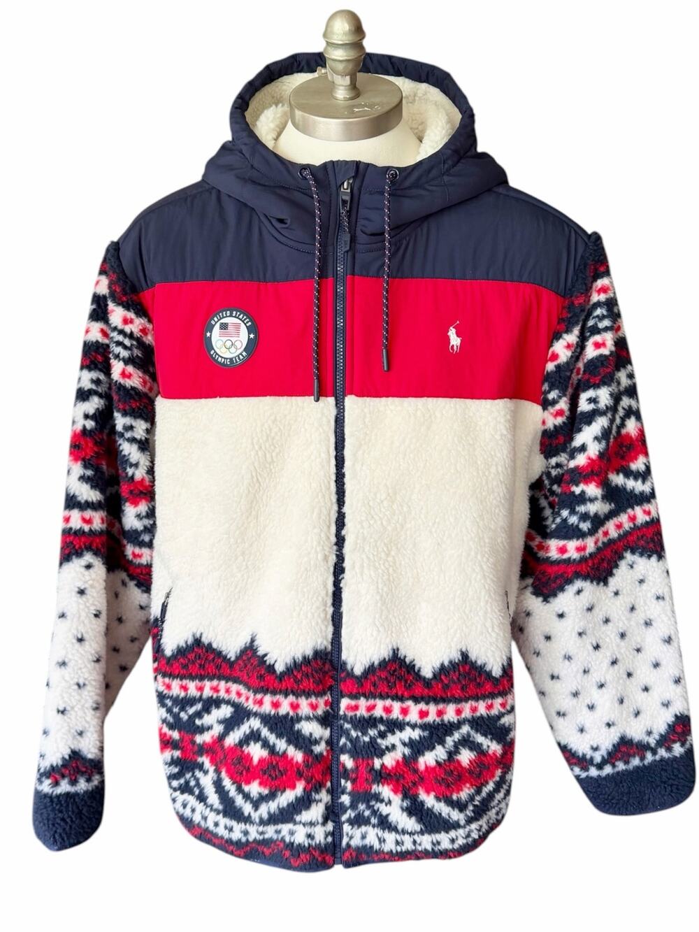 Polo Ralph Lauren 2026 Team USA Flag Olympics Milan Hybrid Fleece Zip Men’s XL